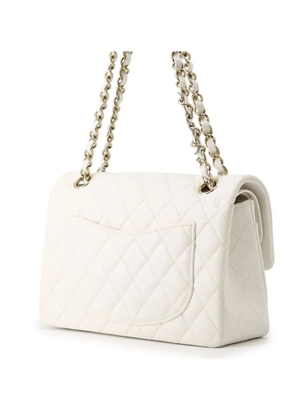 Chanel Chain Shoulder Bag Quilted 23 CC Logo Double White